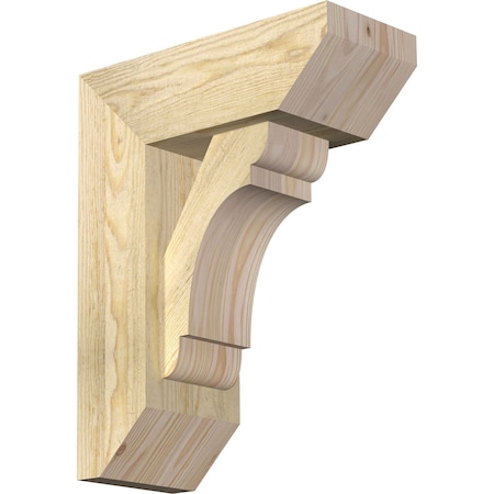Ekena Millwork Olympic Slat Rough Sawn Bracket w/ Offset Brace, Douglas Fir, 6"W x 14"D x 18"H BKT0604X14X18OLY06RDF